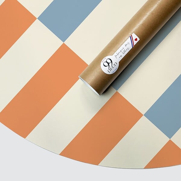 99DECO - Tête de lit - Rythmo - intissé 225g/m² - pré-encollé - Orange - 110x140cm - large