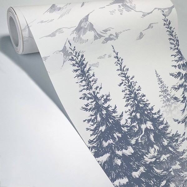 99DECO - Papier peint panoramique - Montagne - Bleu - intissé : 150g/m² - 9 lés : 432x270cm - large