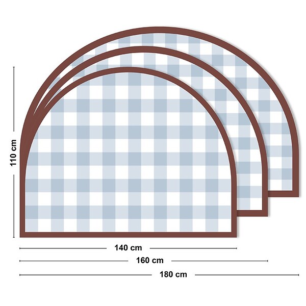 99DECO - Tête de lit - Vichy - intissé 225g/m² - pré-encollé - Bleu - 110x180cm - large
