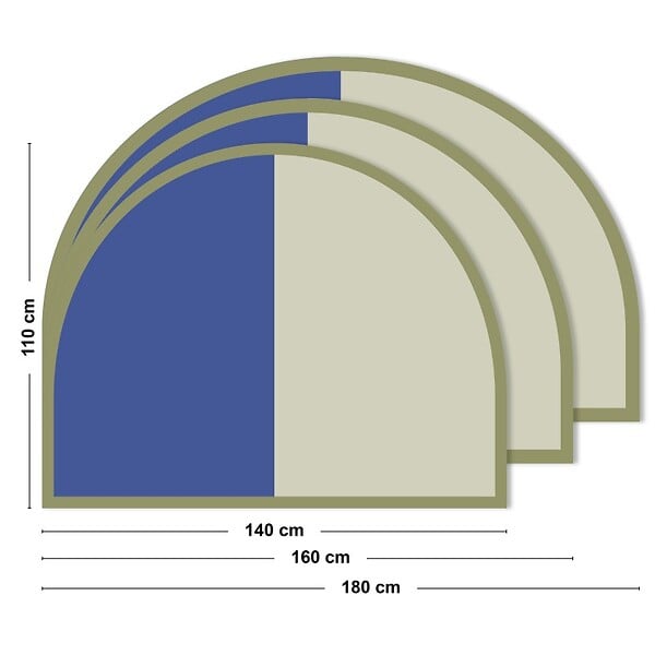 99DECO - Tête de lit - Duo - intissé 225g/m² - pré-encollé - Bleu - 110x160cm - large