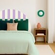 99DECO - Tête de lit - Rythmo - intissé 225g/m² - pré-encollé - Violet - 110x140cm - vignette