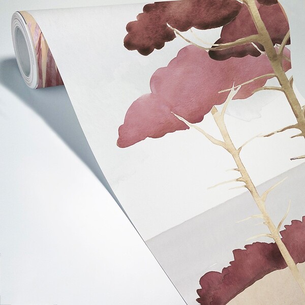 99DECO - Papier peint panoramique - Les Landes - Rouge - intissé : 150g/m² - 7 lés : 336x270cm - large