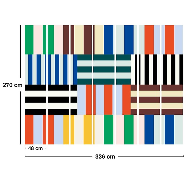 99DECO - Papier peint panoramique - Tempo - Multicolore - intissé : 150g/m² - 7 lés : 336x270cm - large