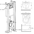 SIAMP - Pack WC Suspendu Bâti-support Universel Siamp avec Cuvette Sans Bride Ceres - vignette