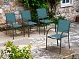 HESPERIDE - Lot de 4 fauteuils de jardin en texaline Piazza Bleu Canard / Graphite - Hespéride - vignette