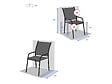 HESPERIDE - Lot de 4 fauteuils de jardin en texaline Piazza Bleu Canard / Graphite - Hespéride - vignette