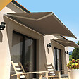 INTERSUN - Store banne loggia AMARITE 2,50x1,50 M (Manuelle - Blanc satiné RAL9010 - Taupe 250g/m²) - vignette