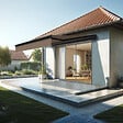 INTERSUN - Store banne loggia AMARITE 2,50x1,50 M (Motorisé à Interrupteur - Gris anthracite structuré RAL7016ST - Taupe 250g/m²) - vignette