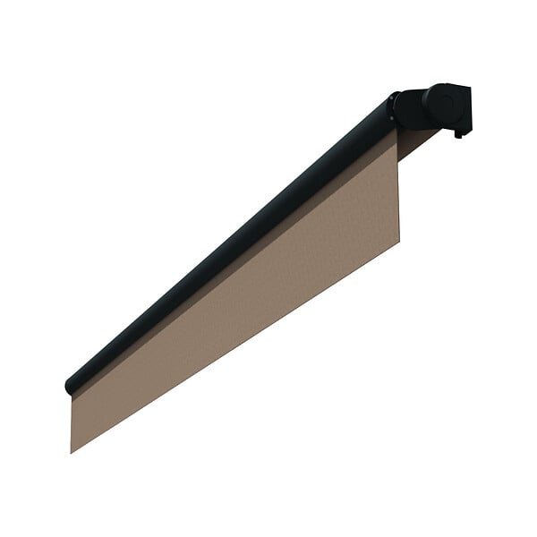 INTERSUN - Store banne loggia AMARITE 2,50x1,50 M (Motorisé à Interrupteur - Gris anthracite structuré RAL7016ST - Taupe 250g/m²) - large