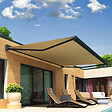 INTERSUN - Store banne coffre intégral SOA 3,00x2,50 M (Motorisé Secours à Télécommande + LED - Gris anthracite structuré RAL7016ST - Écru 250g/m²) - vignette