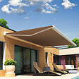 INTERSUN - Store banne coffre intégral SOA 3,00x2,00 M (Motorisé Secours à Télécommande + LED - Blanc satiné RAL9010 - Taupe 250g/m²) - vignette