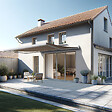INTERSUN - Store banne coffre intégral SOA 3,00x2,00 M (Motorisé Secours à Télécommande + LED - Blanc satiné RAL9010 - Taupe 250g/m²) - vignette