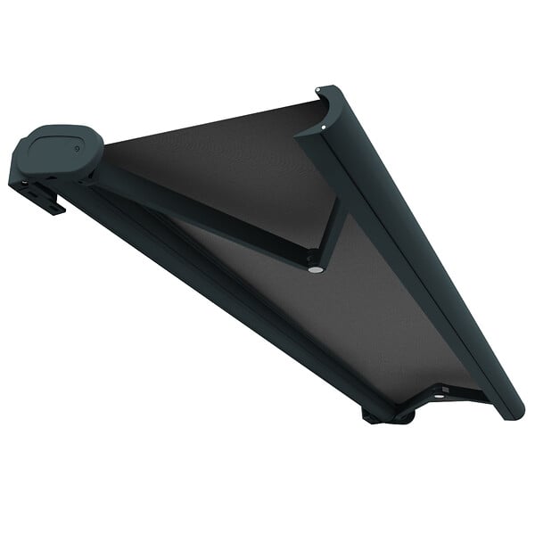 INTERSUN - Store banne coffre intégral HEVOA 3,00x2,00 M (Motorisé Secours à Télécommande + LED - Gris anthracite structuré RAL7016ST - Gris foncé 250g/m²) - large