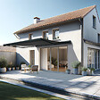 INTERSUN - Store banne coffre intégral SOA 3,00x2,50 M (Motorisé Secours à Télécommande - Gris anthracite structuré RAL7016ST - Gris foncé 250g/m²) - vignette