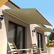 INTERSUN - Store banne loggia AMARITE 2,50x1,50 M (Motorisé à Interrupteur - Blanc satiné RAL9010 - Écru 250g/m²) - vignette