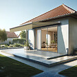 INTERSUN - Store banne loggia AMARITE 2,50x1,50 M (Motorisé à Interrupteur - Blanc satiné RAL9010 - Écru 250g/m²) - vignette