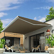 INTERSUN - Store banne coffre intégral CELESTE 3,00x2,50 M (Motorisé Secours à Télécommande + LED - Blanc satiné RAL9010 - Taupe 250g/m²) - vignette