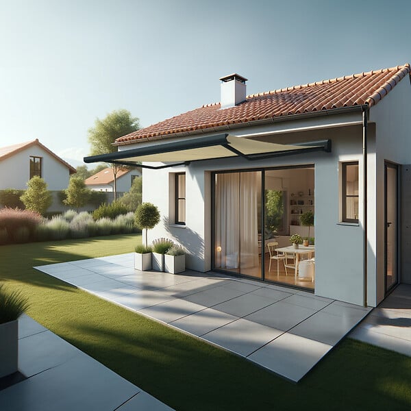 INTERSUN - Store banne coffre intégral CELESTE 3,00x2,00 M (Motorisé Secours à Télécommande + LED - Gris anthracite structuré RAL7016ST - Écru 250g/m²) - large