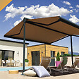 INTERSUN - Store banne double pente ENARGITE 4,00x2x2,00 M (Manuelle - Gris anthracite structuré RAL7016ST - Taupe 250g/m²) - vignette