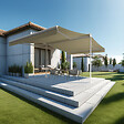 INTERSUN - Store banne double pente ENARGITE 4,00x2x2,00 M (Manuelle - Blanc satiné RAL9010 - Écru 250g/m²) - vignette