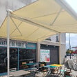 INTERSUN - Store banne double pente ENARGITE 4,00x2x2,00 M (Manuelle - Blanc satiné RAL9010 - Écru 250g/m²) - vignette