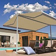 INTERSUN - Store banne double pente ENARGITE 4,00x2x2,00 M (Manuelle - Blanc satiné RAL9010 - Écru 250g/m²) - vignette