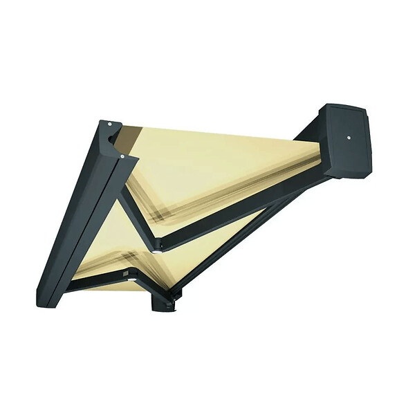 INTERSUN - Store banne coffre intégral SOA 3,00x2,00 M (Manuelle - Gris anthracite structuré RAL7016ST - Écru 250g/m²) - large