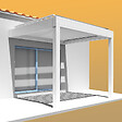 INTERSUN - Pergola bioclimatique LOLITE 4,00x4,613 M Vérin à Télécommande (Verin à Télécommande + LED - Blanc satiné RAL9010) - vignette