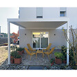 INTERSUN - Pergola bioclimatique LOLITE 4,00x4,613 M Vérin à Télécommande (Verin à Télécommande + LED - Gris anthracite structuré RAL7016ST) - vignette