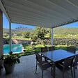 INTERSUN - Pergola rétractable HYLIA 4,50x4,109 M Motorisé à Télécommande (Motorisé à Télécommande + LED - Mixte : Armature Gris anthracite structuré RAL7016ST / Lames Blanc satiné RAL9010) - vignette