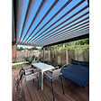 INTERSUN - Pergola bioclimatique SPINELLE 4,50x6,037 M Double vérin à Télécommande (Double vérin à Télécommande + LED - Mixte : Armature Gris anthracite structuré RAL7016ST / Lames Blanc satiné RAL9010) - vignette