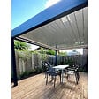 INTERSUN - Pergola bioclimatique SPINELLE 4,50x3,062 M Double vérin à Télécommande (Double vérin à Télécommande + LED - Mixte : Armature Gris anthracite structuré RAL7016ST / Lames Blanc satiné RAL9010) - vignette