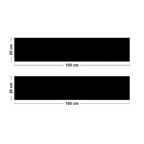 99DECO - Crédence cuisine en aluminium noir - 200x20 cm (en 2 bandeaux) - large