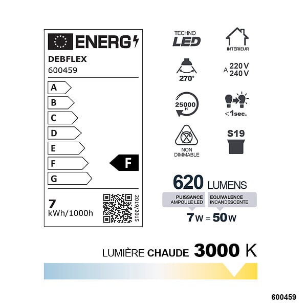 DEBFLEX - TUBE LINOLITE LED 310MM SMD S19 7W 3000K 620LM - large