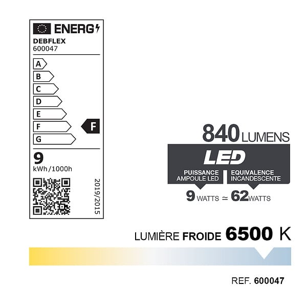 DEBFLEX - AMPOULE LED 3U T3 E27 9W 6500K 780LM - large