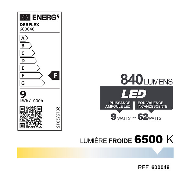 DEBFLEX - AMPOULE LED 3U T3 B22 9W 6500K 780LM - large