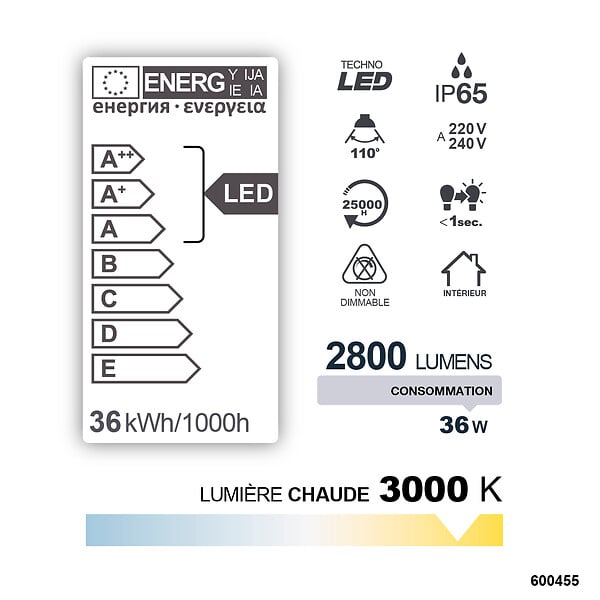 DEBFLEX - REGLETTE SLIM LED IP65 1200MM SMD 36W 3000K 2800LM - large