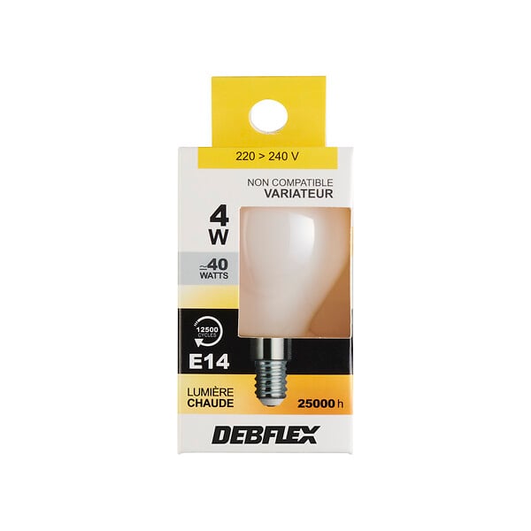 DEBFLEX - AMPOULE G45 FILAMENT VERRE BLANC E14 4W 2700K 470LM - large