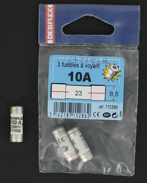 DEBFLEX - Lot De 3 Fusibles Céramique 10 A, 8.5 X 23 Mm - large
