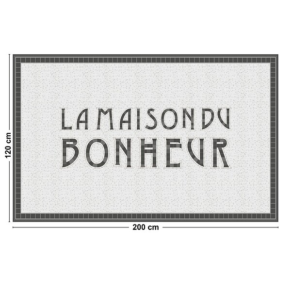 99DECO - Tapis antidérapant - Tesselle - vinyle - int./ext. - Gris - 120x200cm - large