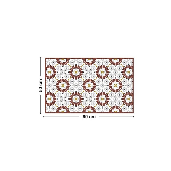 99DECO - Tapis antidérapant - Marsiho - vinyle - int./ext. - Rouge - 120x200cm - large