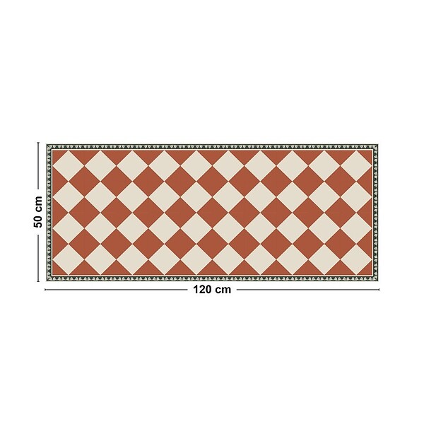 99DECO - Tapis antidérapant - Rétro - vinyle - int./ext. - Rouge - 50x120cm - large