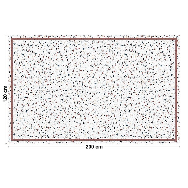 99DECO - Tapis antidérapant - Terrazzo - vinyle - int./ext. - Multicolore - 120x200cm - large