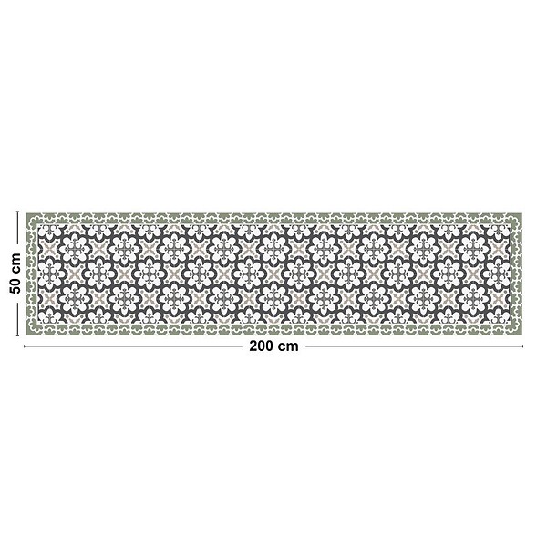 99DECO - Tapis antidérapant - Cassandre - vinyle - int./ext. - Vert - 50x200cm - large