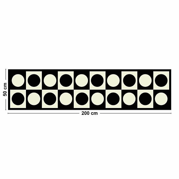 99DECO - Tapis antidérapant - Pop - vinyle - int./ext. - Noir - 50x200cm - large