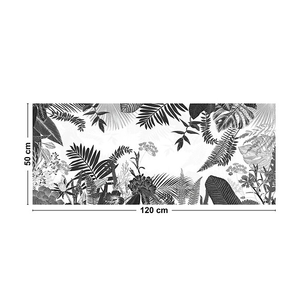 99DECO - Tapis antidérapant - Végétal - vinyle - int./ext. - Noir - 50x120cm - large