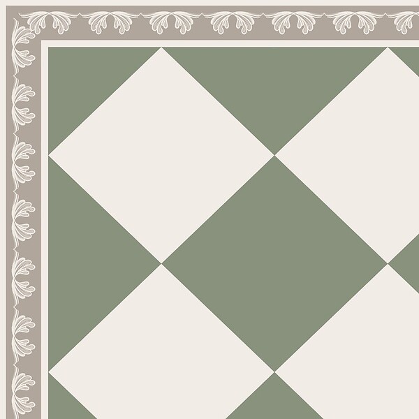 99DECO - Tapis antidérapant - Rétro - vinyle - int./ext. - Vert - 120x200cm - large