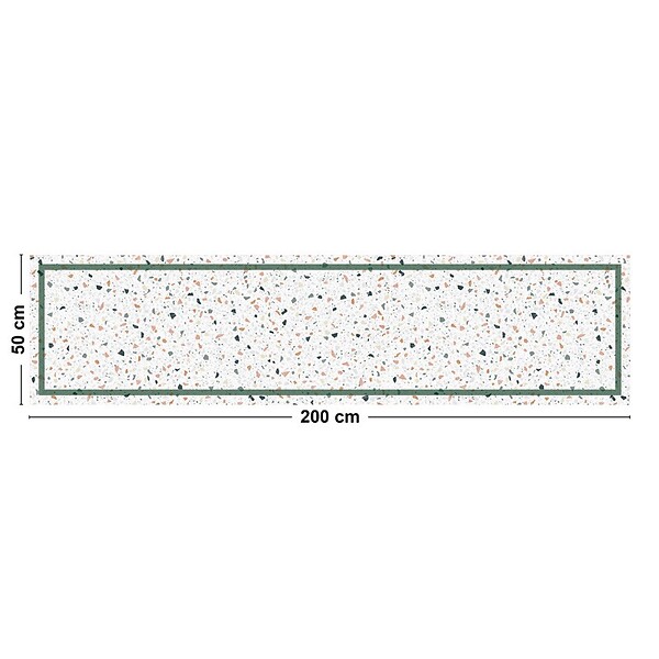 99DECO - Tapis antidérapant - Terrazzo - vinyle - int./ext. - Multicolore - 50x200cm - large