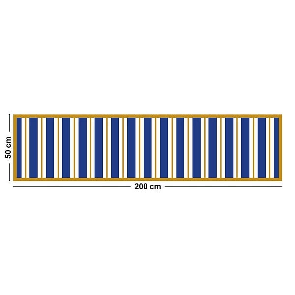 99DECO - Tapis antidérapant - Bari - vinyle - int./ext. - Bleu - 50x200cm - large
