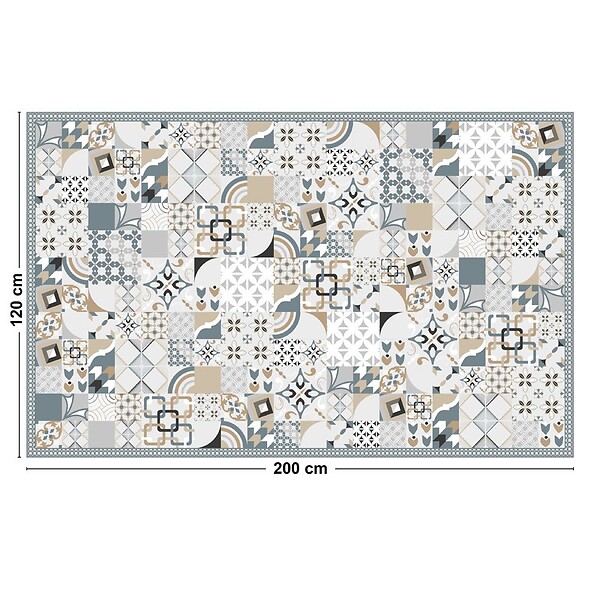 99DECO - Tapis antidérapant - JC Dulce - vinyle - int./ext. - Bleu - 120x200cm - large